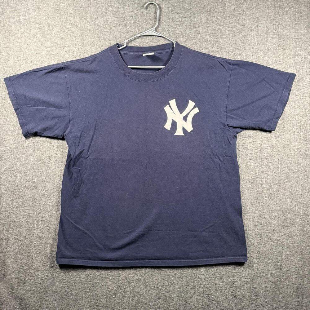 New York Yankees Shirt Mens XL Blue MLB Baseball Kei Igawa Majestic Graphic